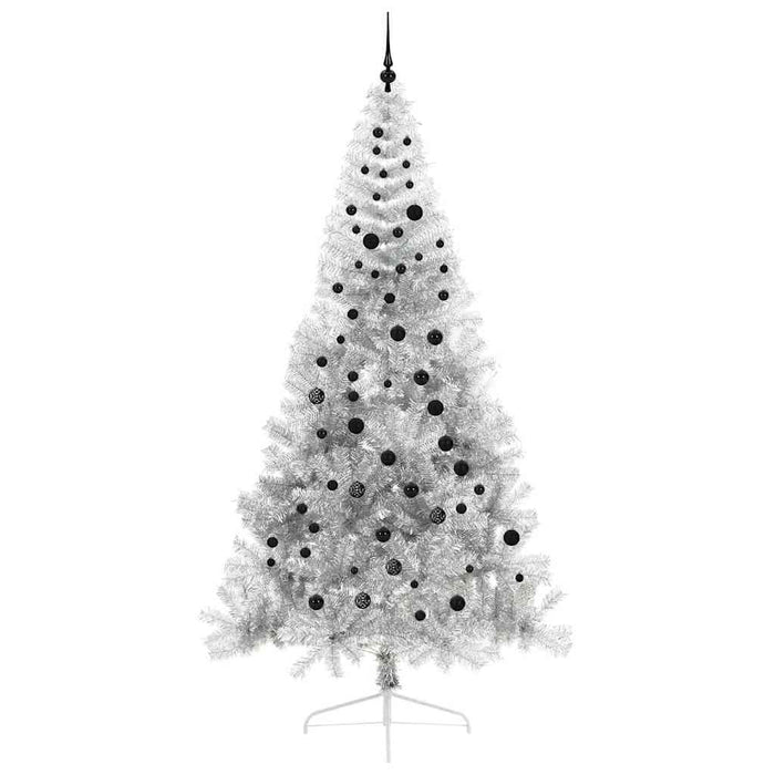 Pom de Crăciun artificial pre-iluminat Argintiu 240 cm PET - WALTI WALTI