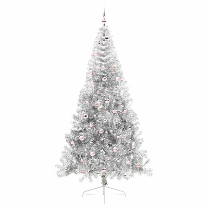 Pom de Crăciun artificial pre-iluminat Argintiu 240 cm PET - WALTI WALTI