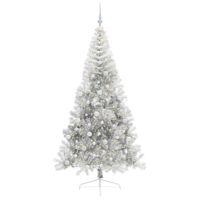 Pom de Crăciun artificial pre-iluminat Argintiu 240 cm PET - WALTI WALTI