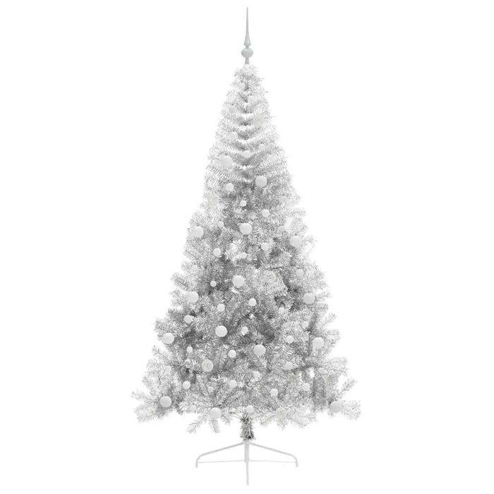 Pom de Crăciun artificial pre-iluminat Argintiu 240 cm PET - WALTI WALTI
