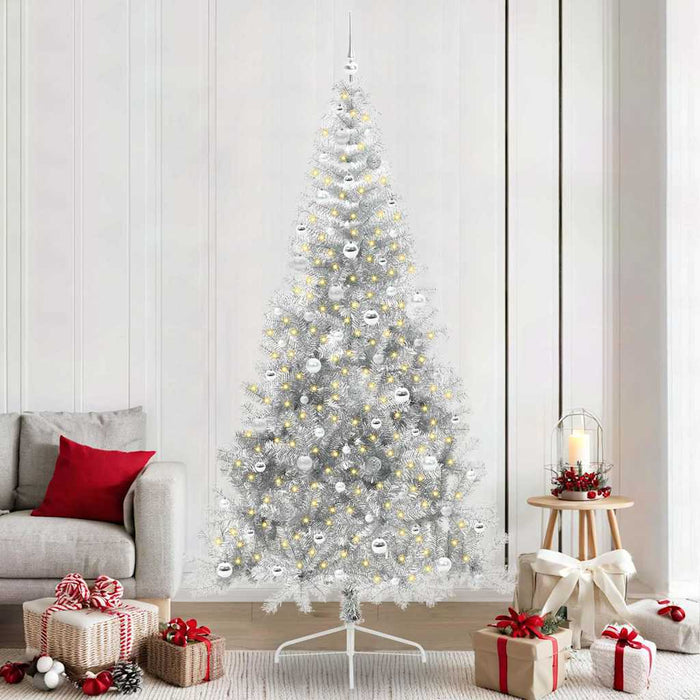 Pom de Crăciun artificial pre-iluminat Argintiu 240 cm PET - WALTI WALTI