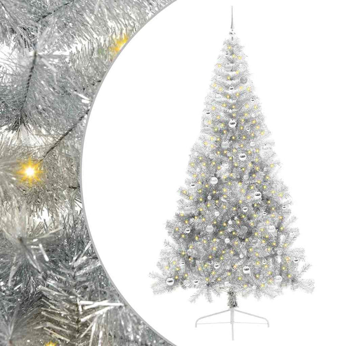Pom de Crăciun artificial pre-iluminat Argintiu 240 cm PET - WALTI WALTI