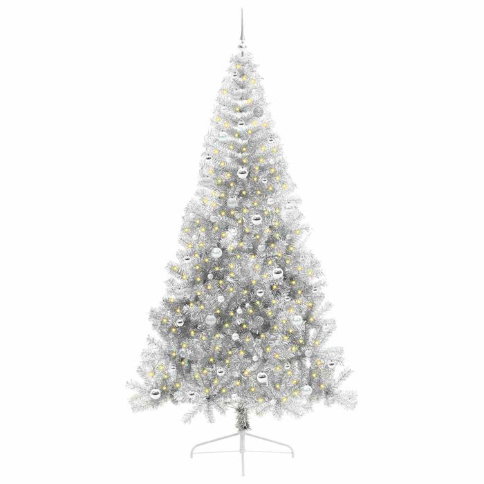 Pom de Crăciun artificial pre-iluminat Argintiu 240 cm PET - WALTI WALTI