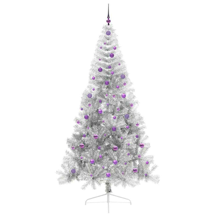 Pom de Crăciun artificial pre-iluminat Argintiu 240 cm PET - WALTI WALTI