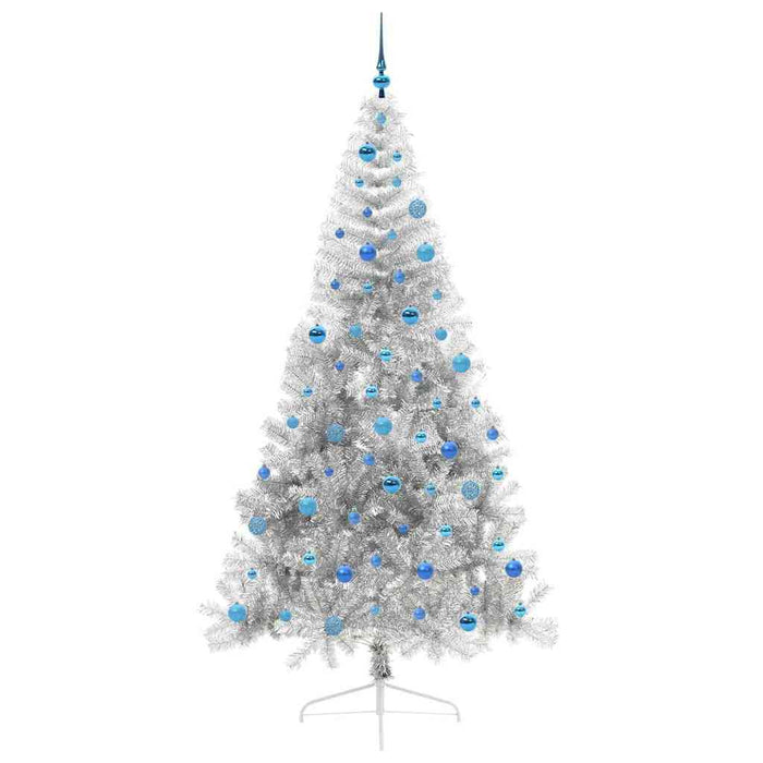 Pom de Crăciun artificial pre-iluminat Argintiu 240 cm PET - WALTI WALTI