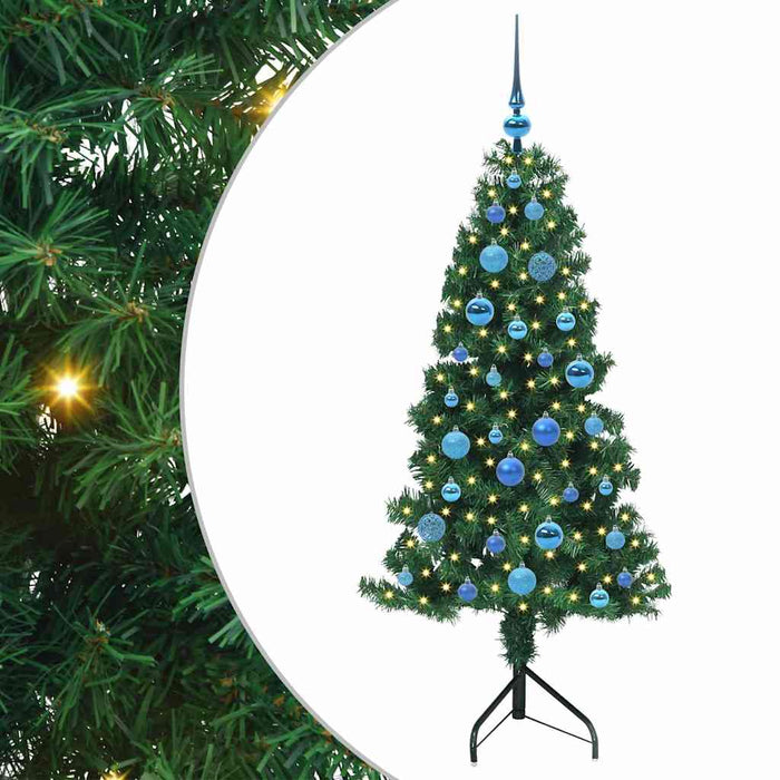 Pom de Crăciun Artificial pentru Colț Verde 150 cm PVC și Metal WALTI