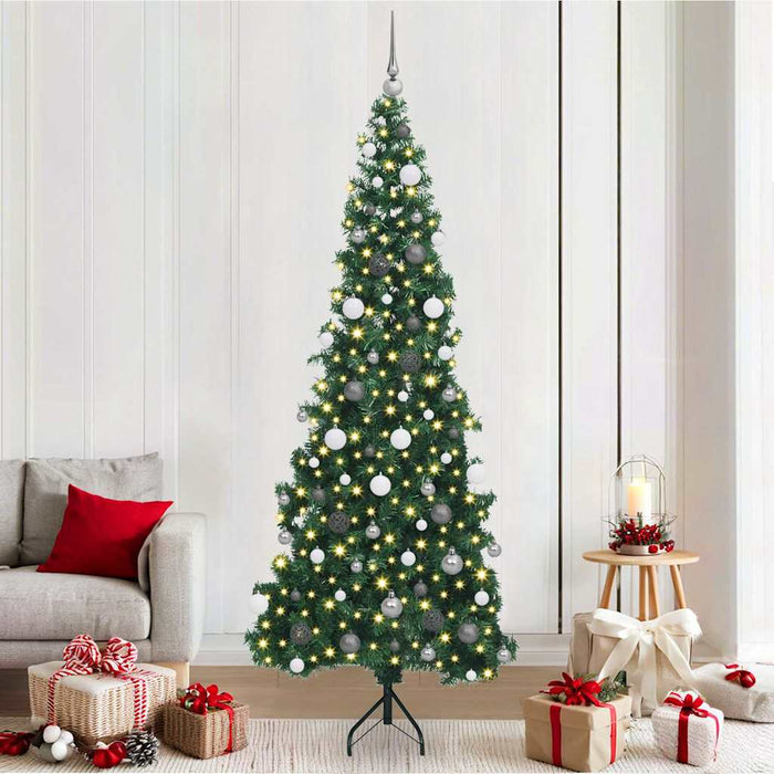 Pom de Crăciun Artificial pentru Colț Verde 210 cm PVC și Metal WALTI