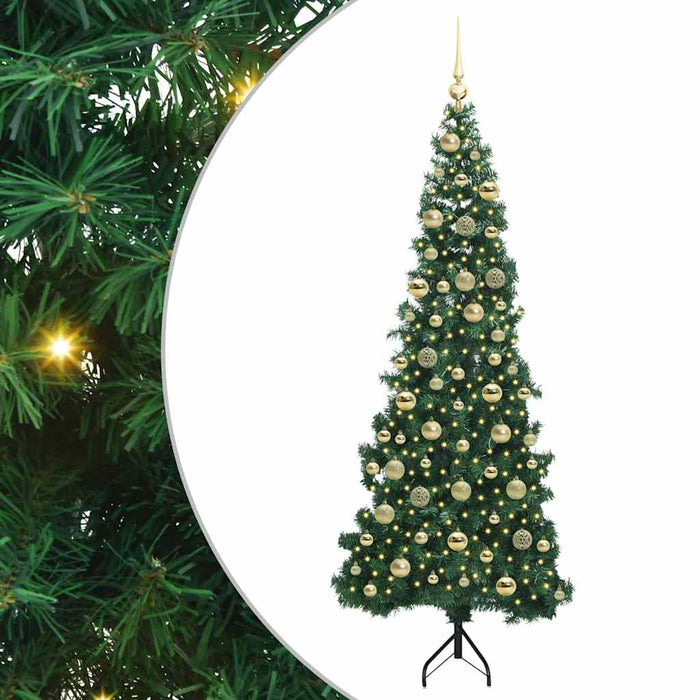 Pom de Crăciun Artificial pentru Colț Verde 210 cm PVC și Metal WALTI