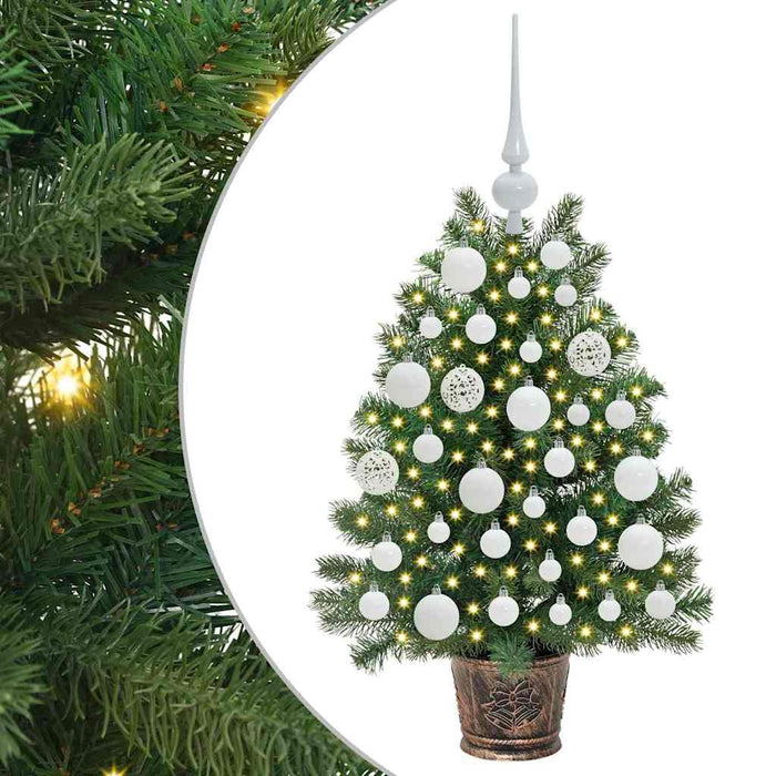 Brad de Crăciun artificial cu 150 LED Verde 75 cm PE și PVC WALTI