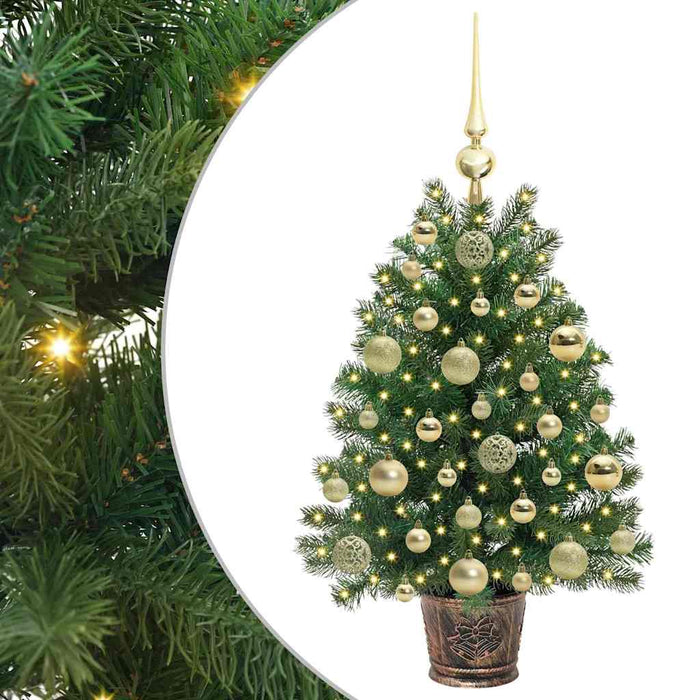 Brad de Crăciun artificial cu 150 LED Verde 75 cm PE și PVC - WALTI WALTI
