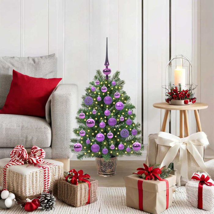Brad de Crăciun artificial cu 150 LED Verde 75 cm PE și PVC WALTI
