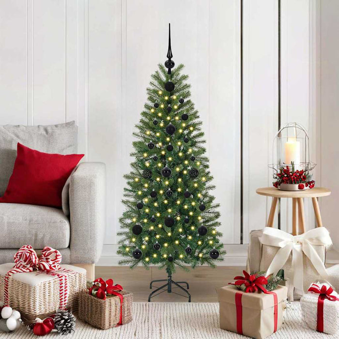Brad de Crăciun artificial cu 150 LED Verde 120 cm PE și PVC - WALTI WALTI
