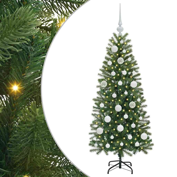 Brad de Crăciun artificial cu 150 LED Verde 120 cm PE și PVC - WALTI WALTI
