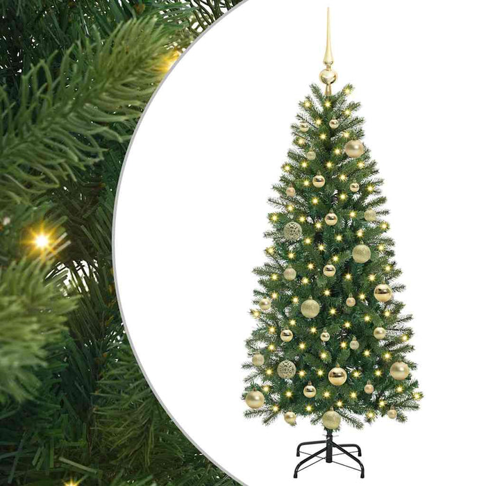 Brad de Crăciun artificial cu 150 LED Verde 120 cm PE și PVC - WALTI WALTI