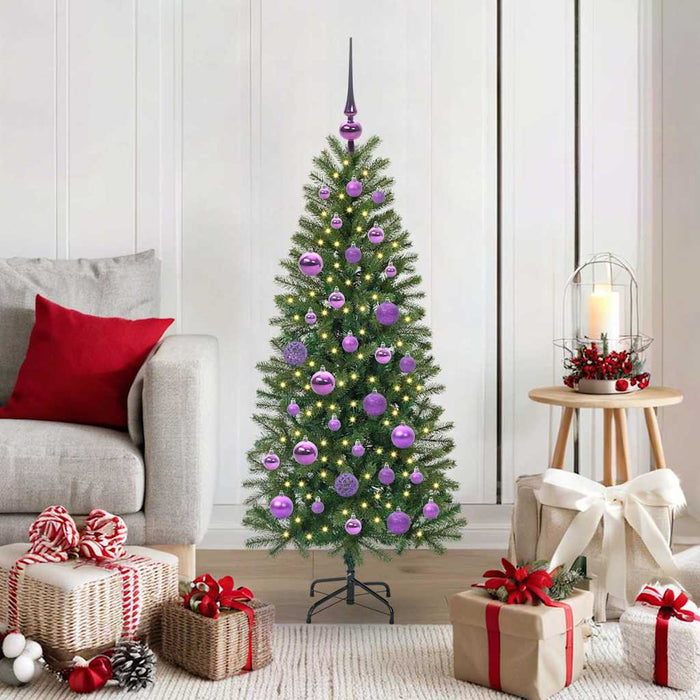 Brad de Crăciun artificial cu 150 LED Verde 120 cm PE și PVC - WALTI WALTI
