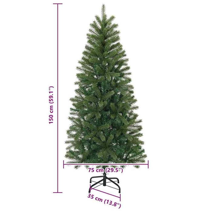 Brad de Crăciun artificial cu 150 LED Verde 150 cm PE și PVC - WALTI WALTI