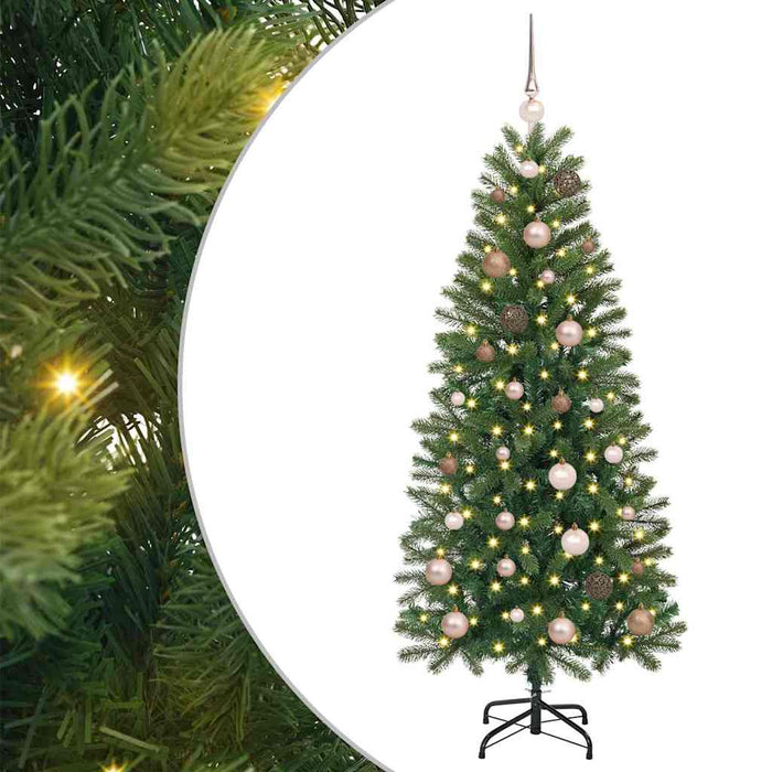 Brad de Crăciun artificial cu 150 LED Verde 150 cm PE și PVC - WALTI WALTI