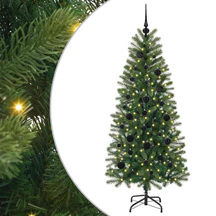 Brad de Crăciun artificial cu 150 LED Verde 150 cm PE și PVC - WALTI WALTI