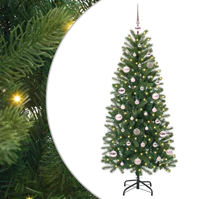 Brad de Crăciun artificial cu 150 LED Verde 150 cm PE și PVC - WALTI WALTI