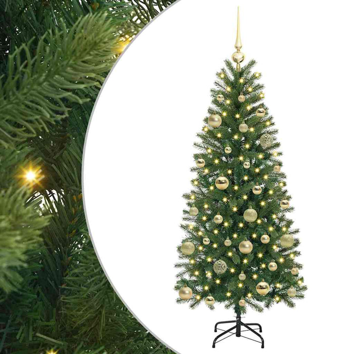Brad de Crăciun artificial cu 150 LED Verde 150 cm PE și PVC - WALTI WALTI