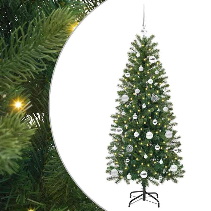 Brad de Crăciun artificial cu 150 LED Verde 150 cm PE și PVC - WALTI WALTI