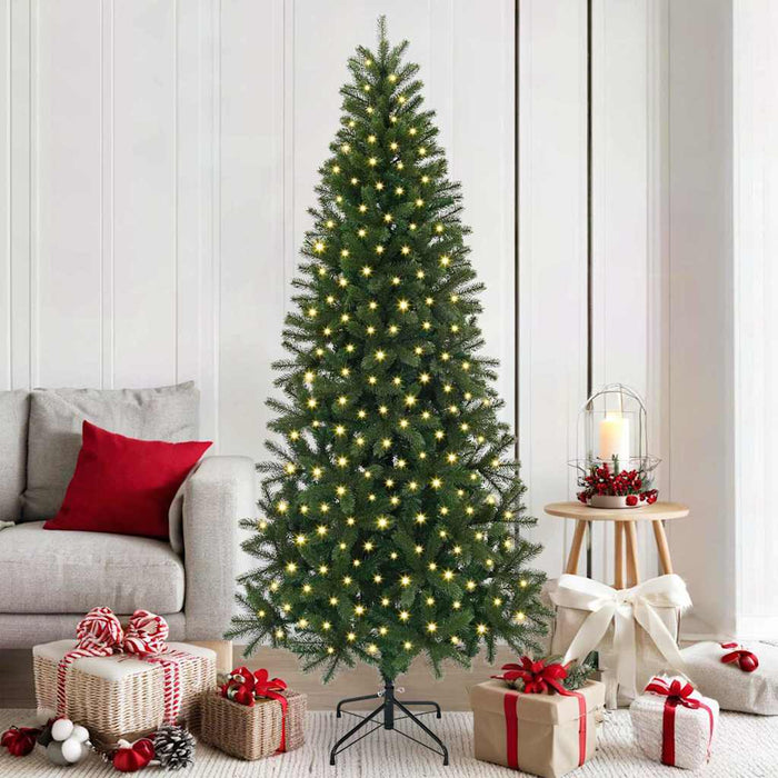 Brad de Crăciun artificial cu 300 LED Verde 180 cm PE și PVC - WALTI WALTI