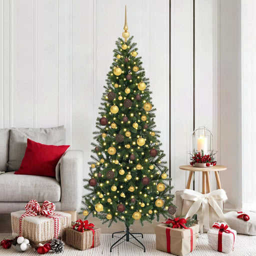 Brad de Crăciun artificial cu 300 LED Verde 180 cm PE și PVC - WALTI WALTI
