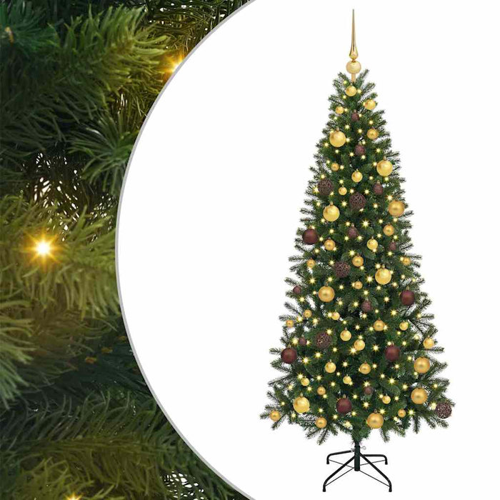 Brad de Crăciun artificial cu 300 LED Verde 180 cm PE și PVC WALTI