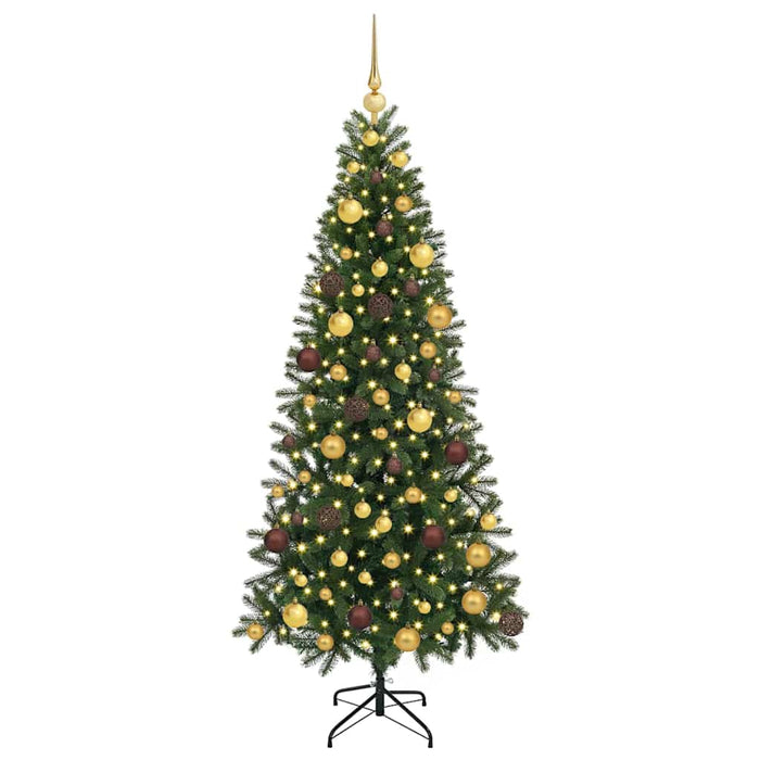 Brad de Crăciun artificial cu 300 LED Verde 180 cm PE și PVC WALTI