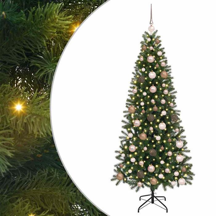 Brad de Crăciun artificial cu 300 LED Verde 180 cm PE și PVC - WALTI WALTI