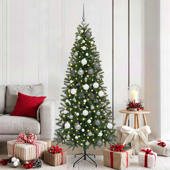 Brad de Crăciun artificial cu 300 LED Verde 180 cm PE și PVC - WALTI WALTI