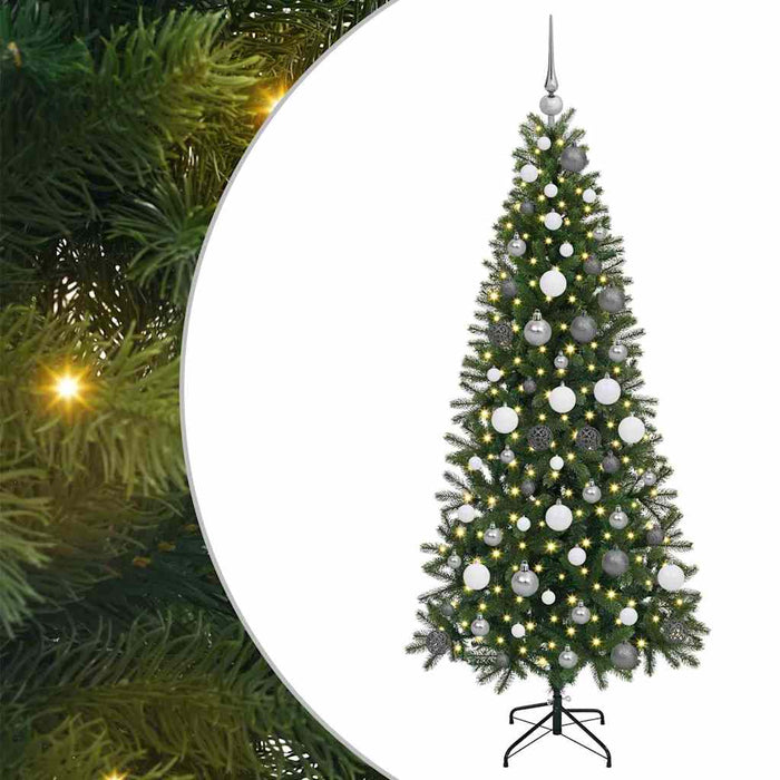 Brad de Crăciun artificial cu 300 LED Verde 180 cm PE și PVC - WALTI WALTI
