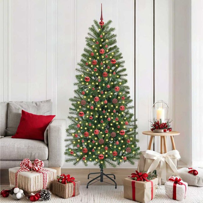 Brad de Crăciun artificial cu 300 LED Verde 180 cm PE și PVC - WALTI WALTI