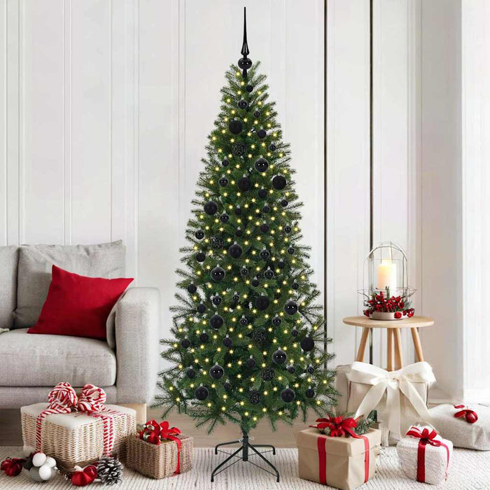 Brad de Crăciun artificial cu 300 LED Verde 180 cm PE și PVC - WALTI WALTI