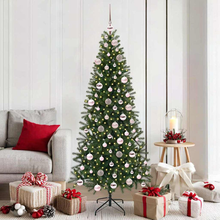 Brad de Crăciun artificial cu 300 LED Verde 180 cm PE și PVC - WALTI WALTI