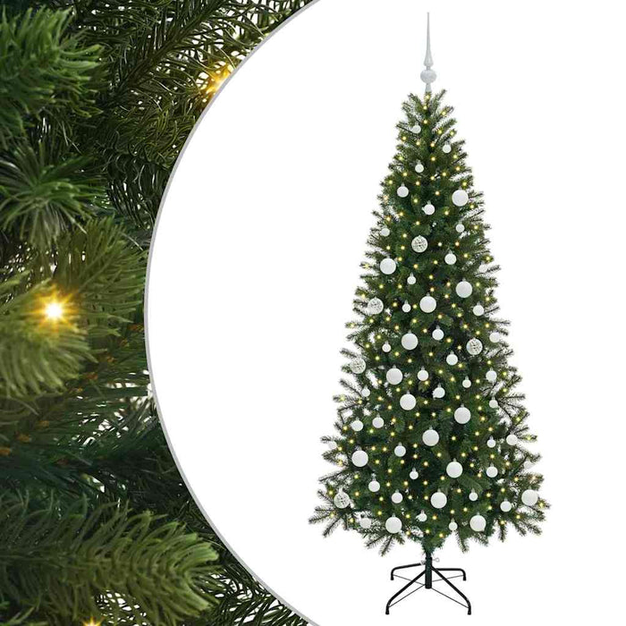 Brad de Crăciun artificial cu 300 LED Verde 180 cm PE și PVC - WALTI WALTI