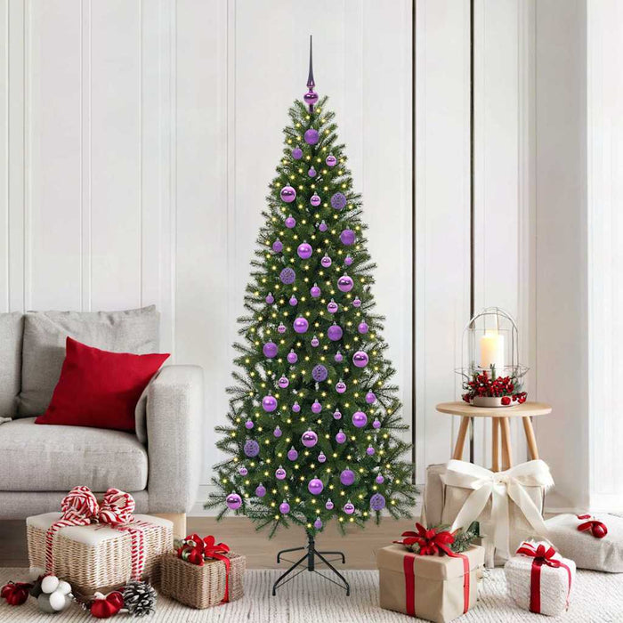 Brad de Crăciun artificial cu 300 LED Verde 180 cm PE și PVC - WALTI WALTI