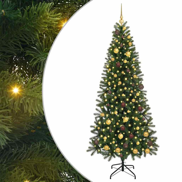 Brad de Crăciun artificial cu 300 LED Verde 210 cm PE și PVC WALTI