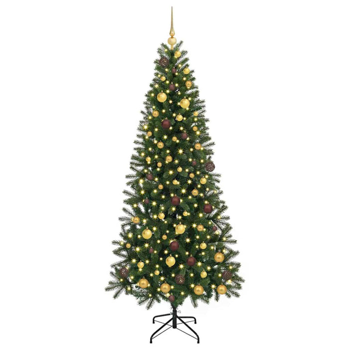 Brad de Crăciun artificial cu 300 LED Verde 210 cm PE și PVC WALTI