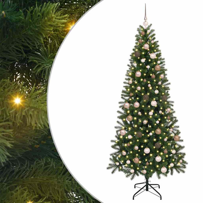 Brad de Crăciun artificial cu 300 LED Verde 210 cm PE și PVC WALTI