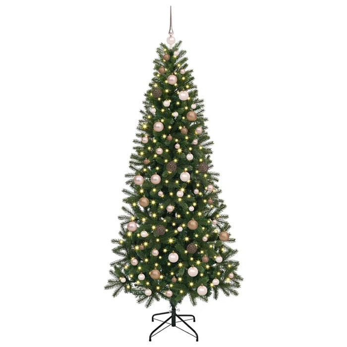 Brad de Crăciun artificial cu 300 LED Verde 210 cm PE și PVC WALTI