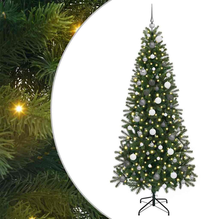 Brad de Crăciun artificial cu 300 LED Verde 210 cm PE și PVC - WALTI WALTI