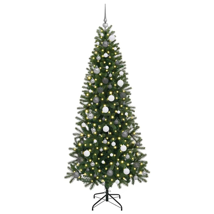 Brad de Crăciun artificial cu 300 LED Verde 210 cm PE și PVC - WALTI WALTI