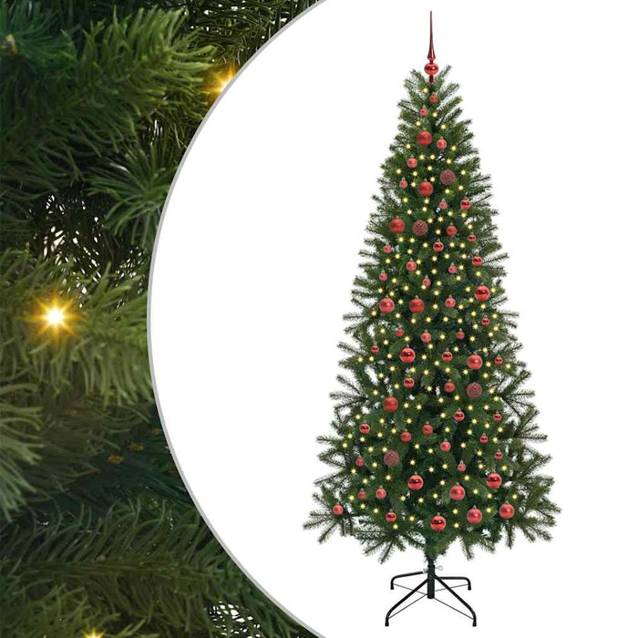 Brad de Crăciun artificial cu 300 LED Verde 210 cm PE și PVC - WALTI WALTI
