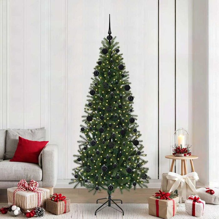 Brad de Crăciun artificial cu 300 LED Verde 210 cm PE și PVC - WALTI WALTI