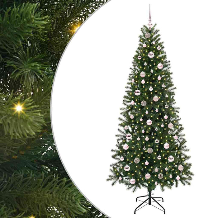 Brad de Crăciun artificial cu 300 LED Verde 210 cm PE și PVC - WALTI WALTI