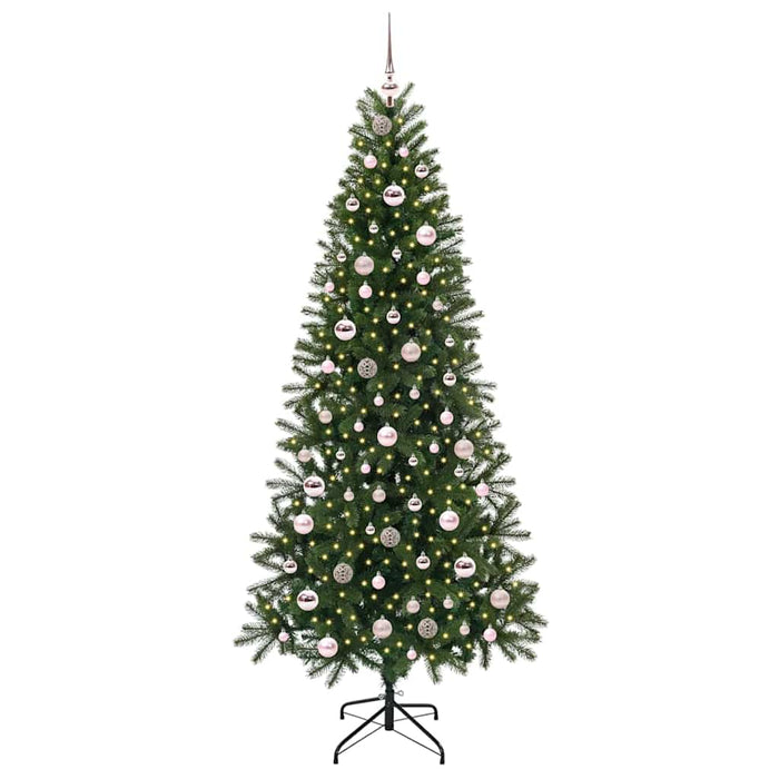 Brad de Crăciun artificial cu 300 LED Verde 210 cm PE și PVC - WALTI WALTI