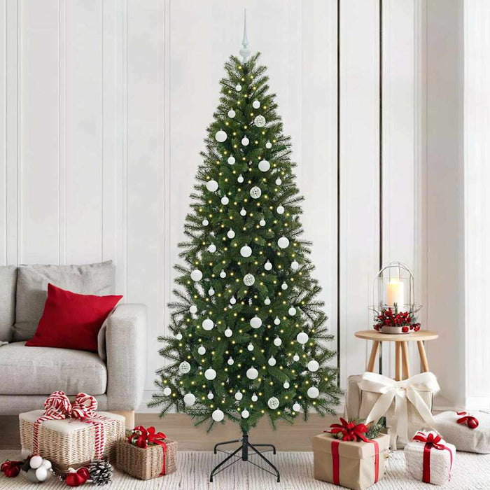 Brad de Crăciun artificial cu 300 LED Verde 210 cm PE și PVC - WALTI WALTI