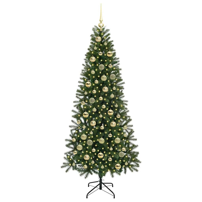 Brad de Crăciun artificial cu 300 LED Verde 210 cm PE și PVC WALTI