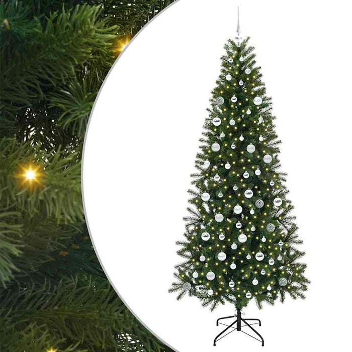 Brad de Crăciun artificial cu 300 LED Verde 210 cm PE și PVC - WALTI WALTI